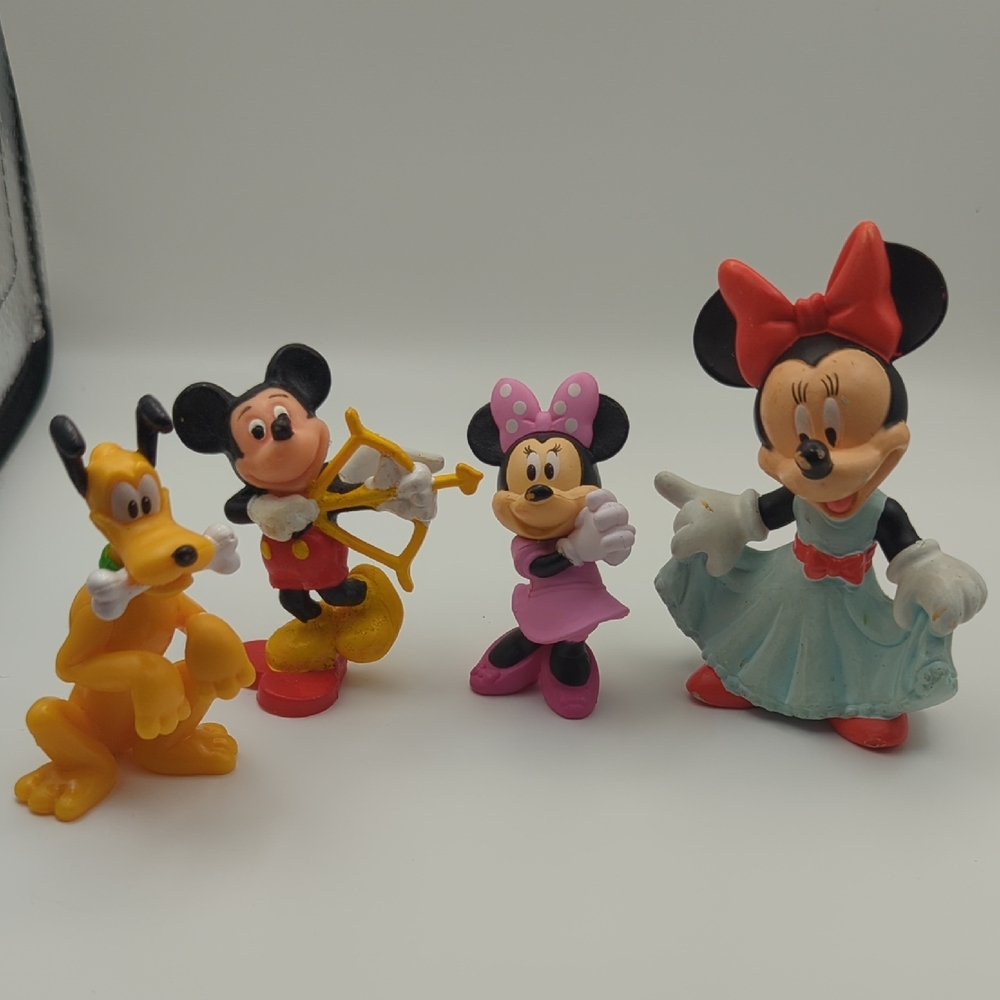 Disney Mickey and Friends Figurine Set - Red, Yellow, Pink, Blue